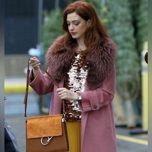 CHLOE Suede Calfskin Medium Faye Shoulder Bag